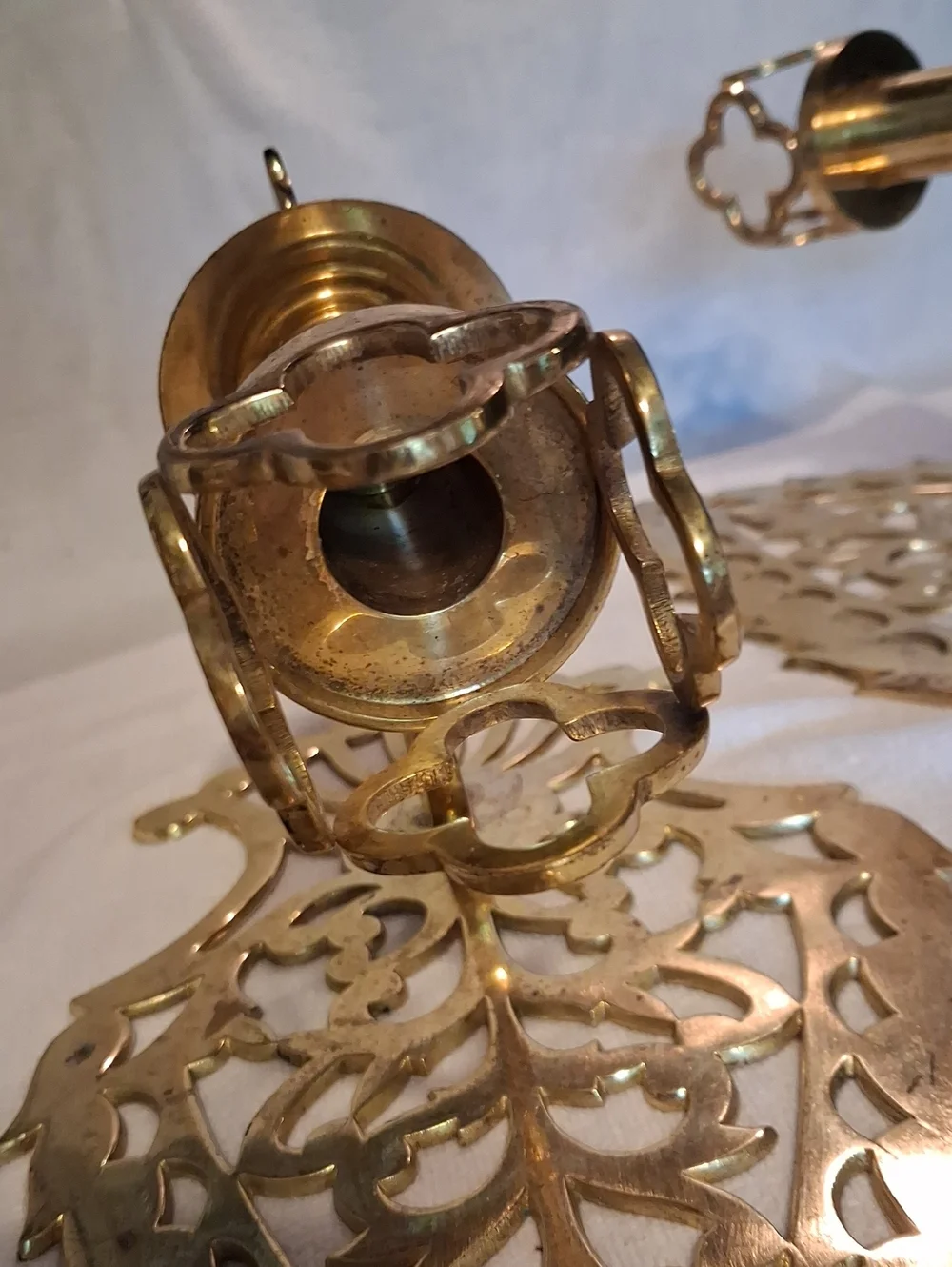 Vintage Gold Brass Ornate Wall Candle Sconces